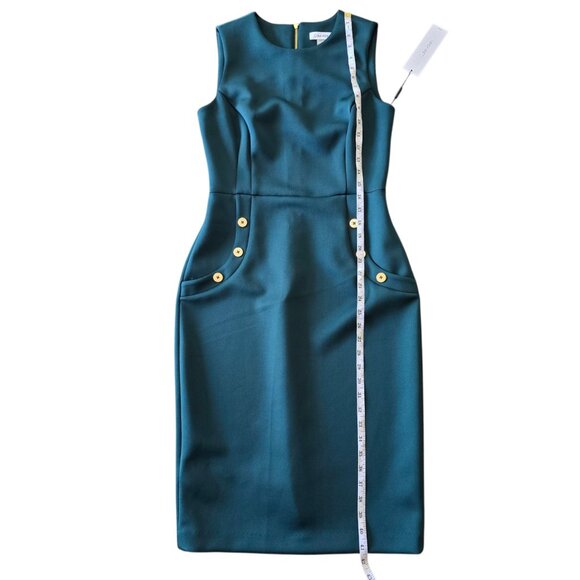 Calvin Klein Green Sleeveless Sheath Dress - Size 6 - NWT - Picture 3 of 13